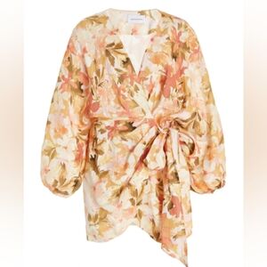 Significant Other Kenna balloon-sleeve dress wrap mini floral size US 6